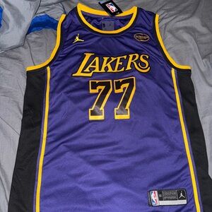 Nike Purple and Yellow Basketball Jersey with Bold Lakers Design